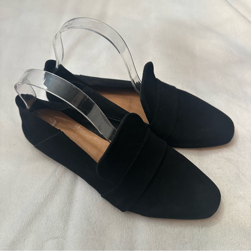 Pure Navy Black Suede Classic Loafers Sz 9